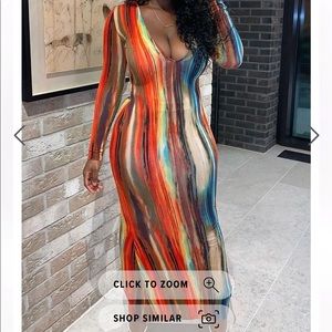 Work of art long sleeve maxi dress